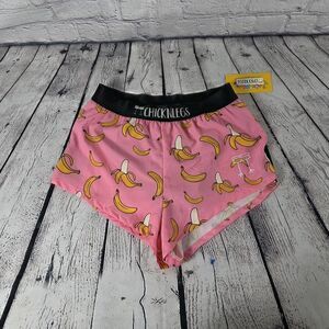 Chicknlegs Shorts Men's 2"  Medium Pink Bananas Lined Split Shorts